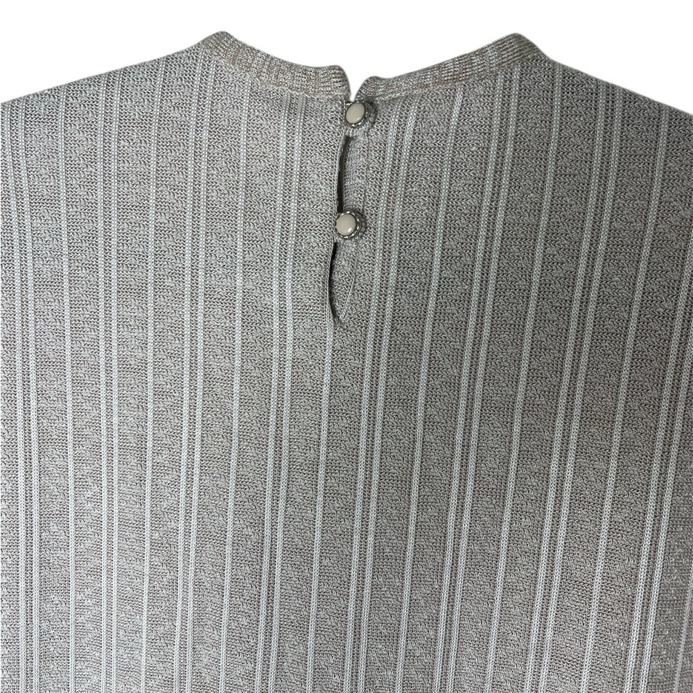 Vintage Tan/Cream Striped Dress with Pocket and beautiful buttons - Picture 4 of 5